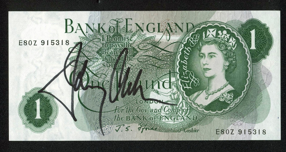 Johnny Cash Signed Bank of England One Pound Note (BAS/Beckett)