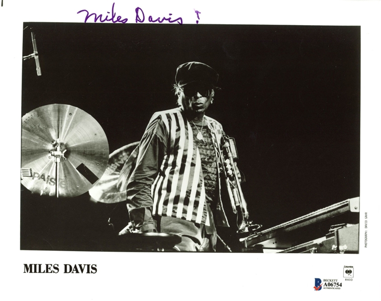 Picasso of Jazz: Rare Miles Davis Signed 8" x 10" Promotional Photo (BAS/Beckett)
