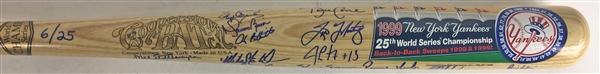 1999 New York Yankees Team Signed Limited Edition Baseball Bat w/ Jeter/Rivera! (Beckett)
