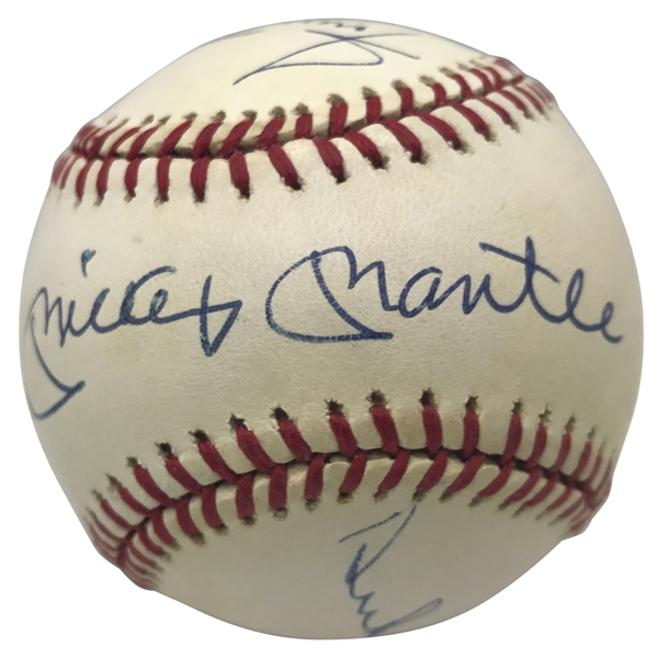 Mickey Mantle, Willie Mays & Duke Snider Multi-Signed OAL Baseball (Beckett/BAS Guaranteed)