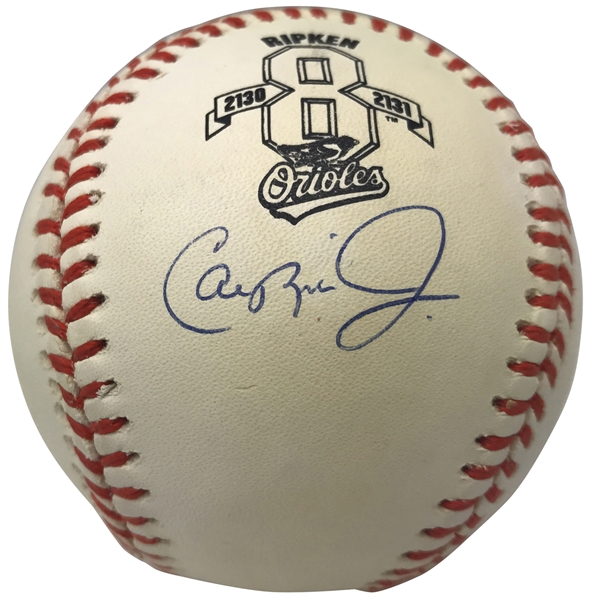 Cal Ripken Jr. Signed Consecutive Game OAL Baseball (Beckett/BAS Guaranteed)