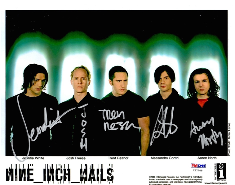 Nine Inch Nails Group Signed 8" x 10" Promotional Photo w/ Trent Reznor! (PSA/DNA & JSA)