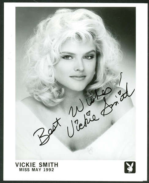 Anna Nicole Smith EARLY c. 1992 Signed 8" x 10" Playboy Photograph w/ Vickie Smith Autograph! (Beckett/BAS Guaranteed)
