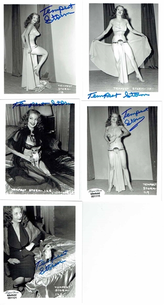 1950s Government Banned Tempest Storm Original Photos - Signed by Model Tempest Storm