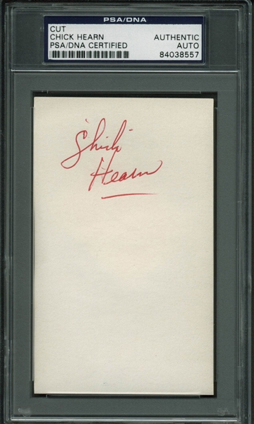 Lakers: Chick Hearn Signed 3" x 5" Index Card (PSA/DNA Encapsulated)