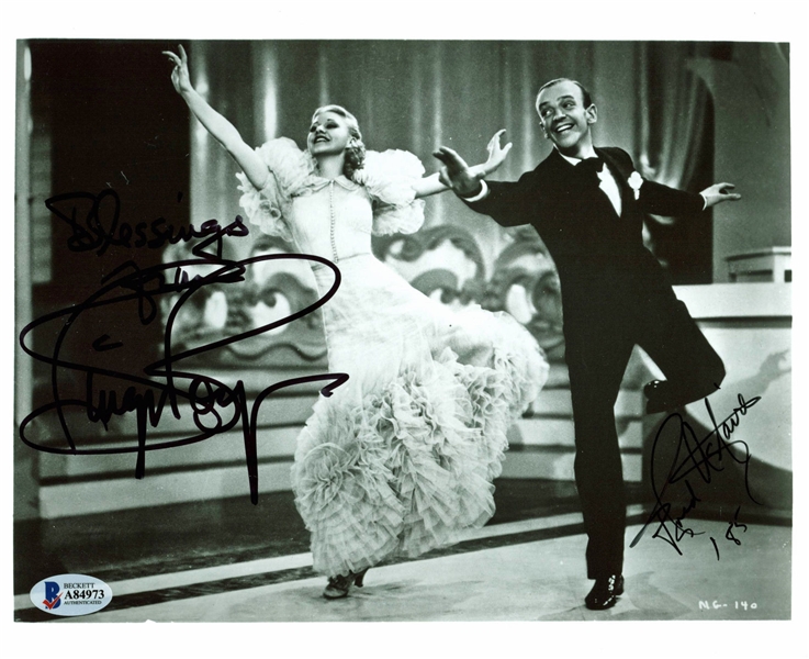 Fred Astaire & Ginger Rogers Signed 8" x 10" Photograph from "Swing Time" (BAS/Beckett)