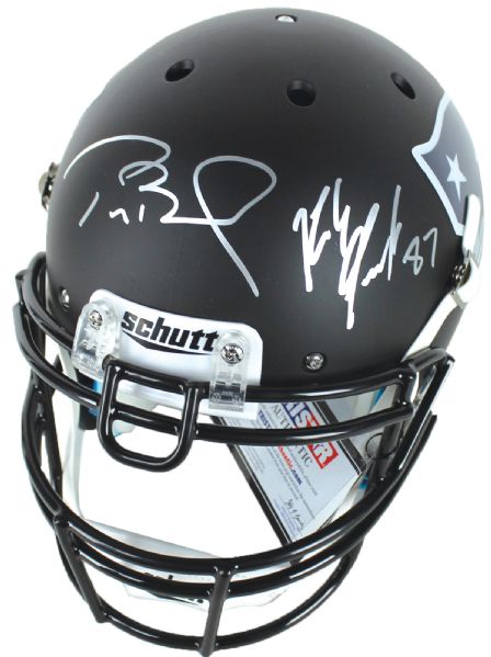 Super Bowl XLIX: Tom Brady & Rob Gronkowski Dual-Signed Full-Sized Black Matte Helmet (Tri-Star & PSA/DNA)