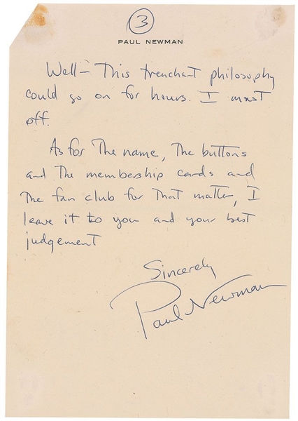 Paul Newman Vintage 1955 Handwritten Letter w/ Excellent Content Re: Being Famous, Marijuana, etc. (PSA/DNA)