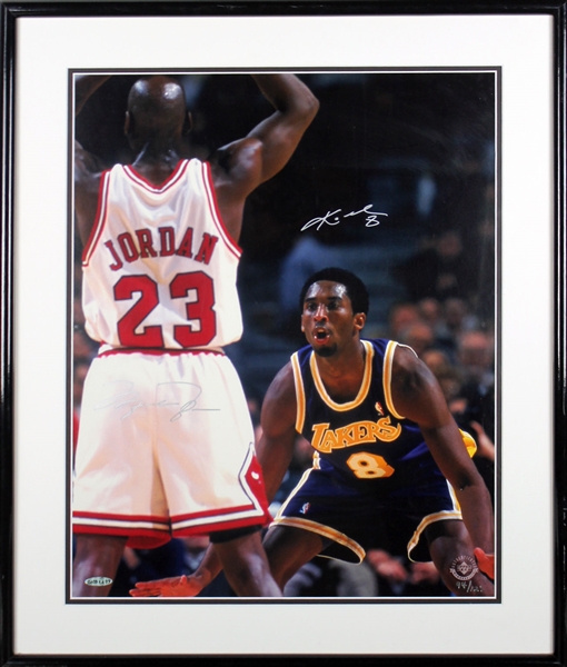 Michael Jordan & Kobe Bryant Signed 16" x 20" Ltd. Ed. Color Photo in Framed Display (UDA)