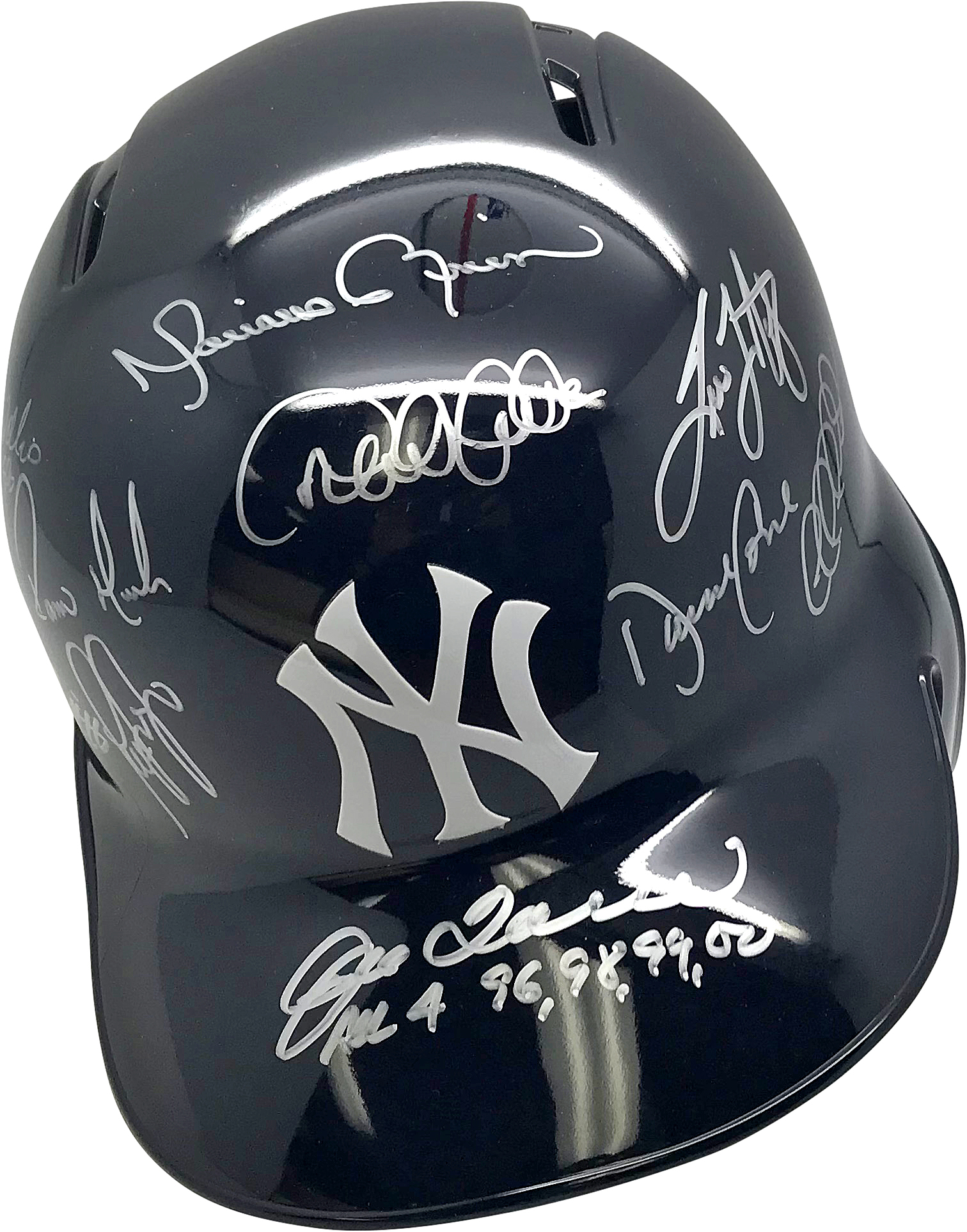 Steiner Sports New York Yankees 11 Signature Dynasty Batting Helmets Left Ear Flap w/ All 4 96,98,99,00 Insc by Joe Torre LE/48 