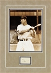 Lou Gehrig Vintage Ink Signature in Matted Display (BAS/Beckett)