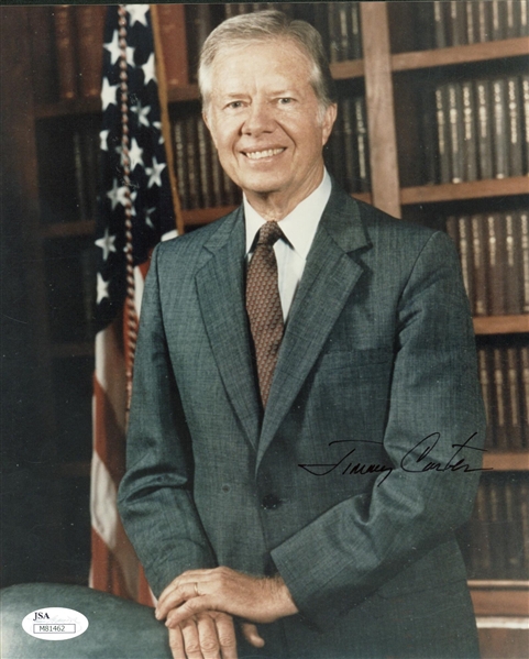 President Jimmy Carter Signed 8" x 10" Photograph w/ Full Name Autograph! (JSA)