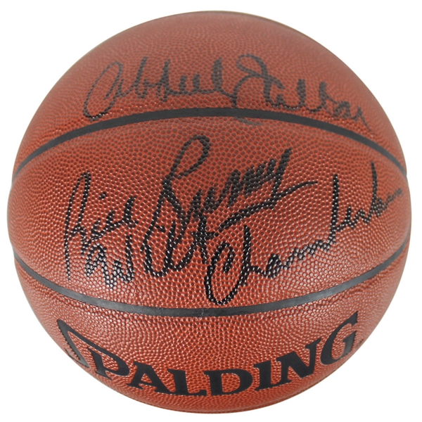 NBA Legends: Kareem Abdul-Jabbar, Wilt Chamberlain & Bill Russell Signed Spalding NBA Basketball (BAS/Beckett)