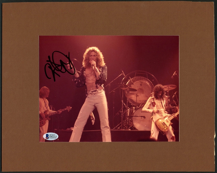 Led Zeppelin: Robert Plant Signed 7" x 9" Mounted Color Photograph (BAS/Beckett)