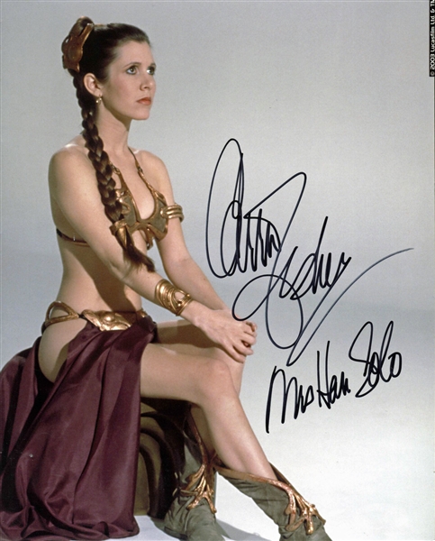 Carrie Fisher Rare Signed 8" x 10" Photograph w/ "Mrs. Han Solo" Inscription (PSA/DNA)