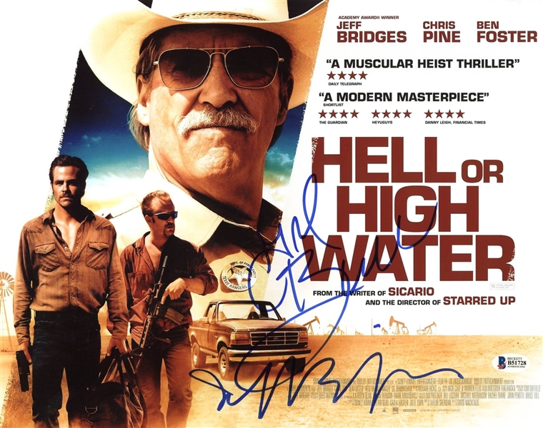 Jeff Bridges & Gil Birmingham Dual-Signed "Hell or High Water" Photo (BAS/Beckett)