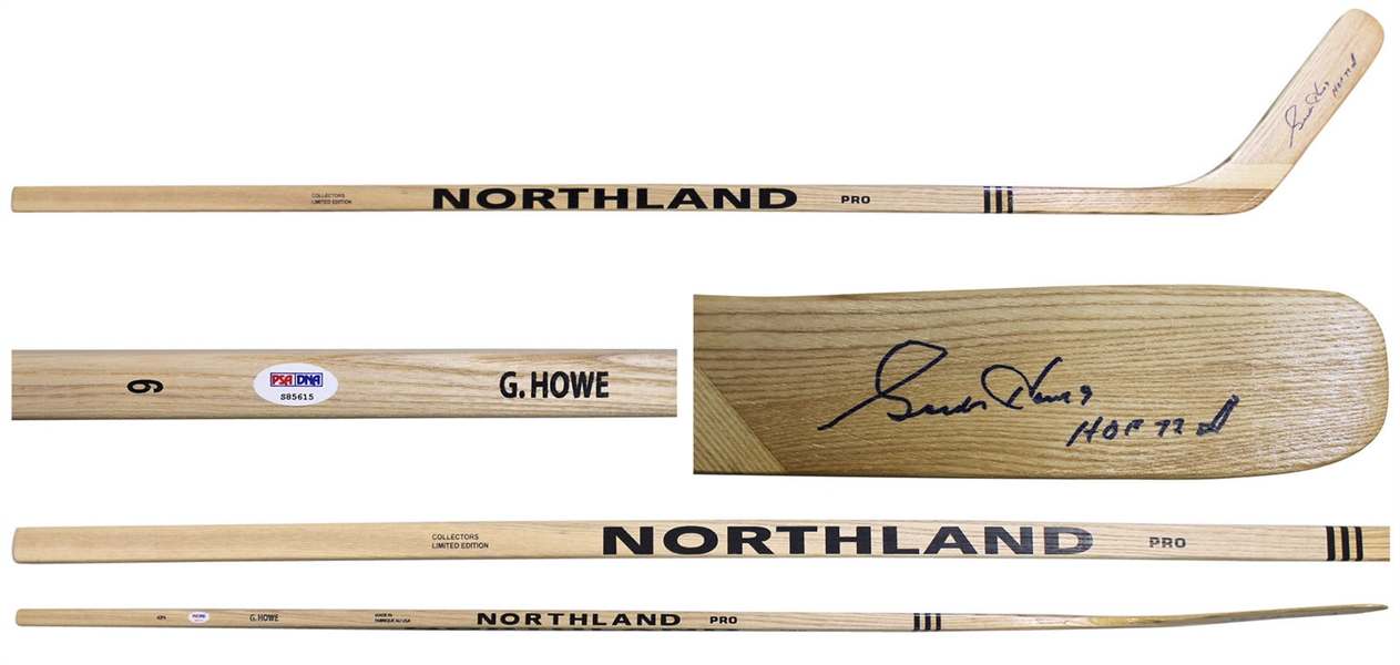 Gordie Howe Signed Pro-Model Stick w/ "HOF 72" Inscription (PSA/DNA)