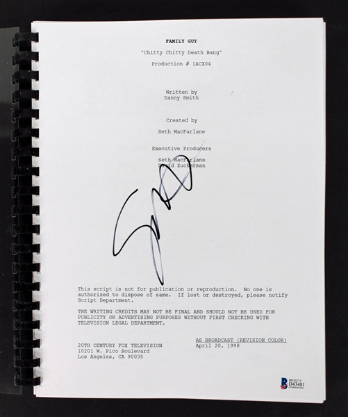 Seth MacFarlane Signed "Family Guy" TV Pilot Script (BAS/Beckett)