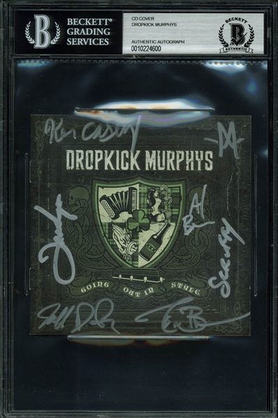 Dropkick Murphys Band Signed "Going Out in Style"CD Cover w/ 7 Sigs (BAS/Beckett Encapsulated)