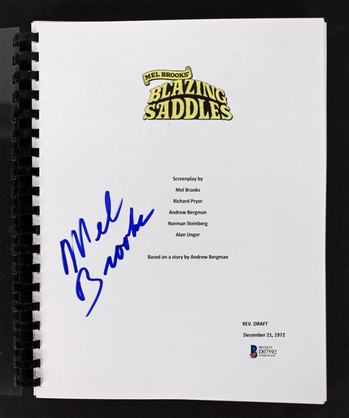 Mel Brooks Signed "Blazing Saddles" Movie Script (BAS/Beckett)