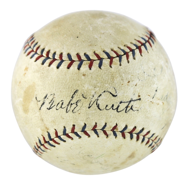 EXTRAORDINARILY RARE Babe Ruth & Walter Johnson Dual-Signed Vintage OAL Baseball (PSA/DNA)