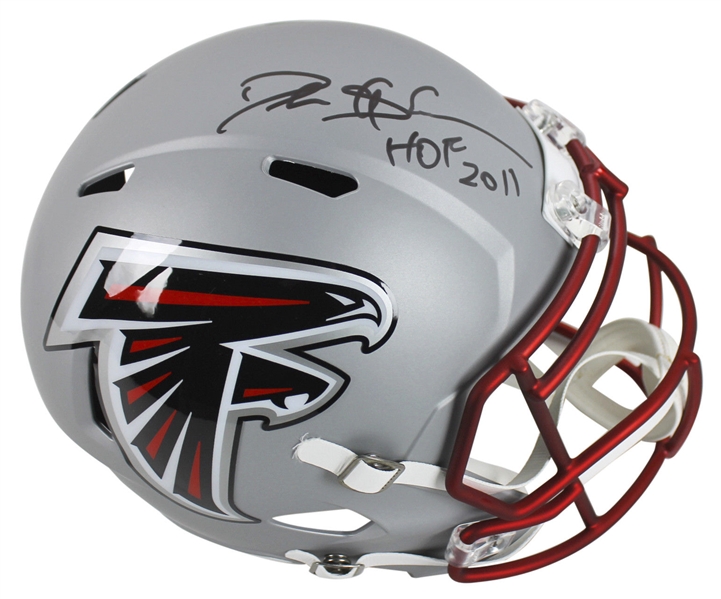 Deion Sanders Signed Atlanta Falcons "HOF 2011" Full-Sized Blaze Helmet (BAS/Beckett)
