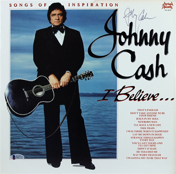 Johnny Cash Near-Mint Signed "I Believe..." Album (BAS/Beckett)