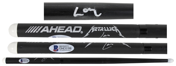 Metallica: Lars Ulrich Signed Metallica Logo Drumstick (BAS/Beckett)