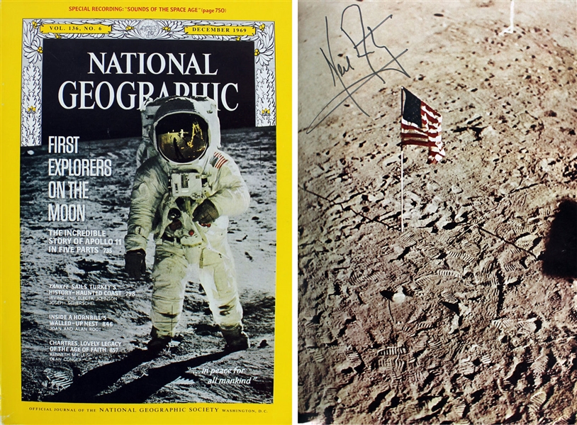 Neil Armstrong Signed December 1969 National Geographic Magazine (BAS/Beckett)