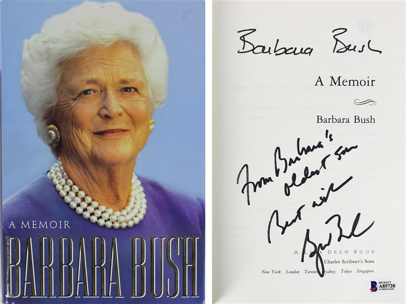 George W. Bush & Barbara Bush Dual-Signed Hardcover Book (BAS/Beckett)