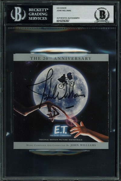 John Williams Signed "E.T." Soundtrack Cover (BAS/Beckett Encapsulated)