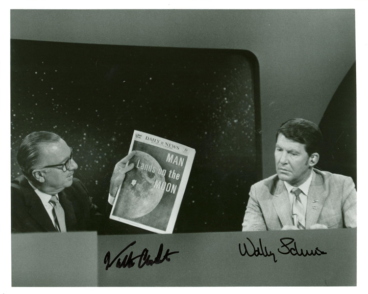 Walter Cronkite & Wally Schirra Rare Dual Signed 8" x 10" Mercury 7 Photograph (Beckett/BAS Guaranteed)