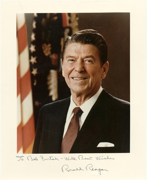 President Ronald Reagan Signed 8" x 10" Color Photograph (Beckett/BAS Guaranteed)