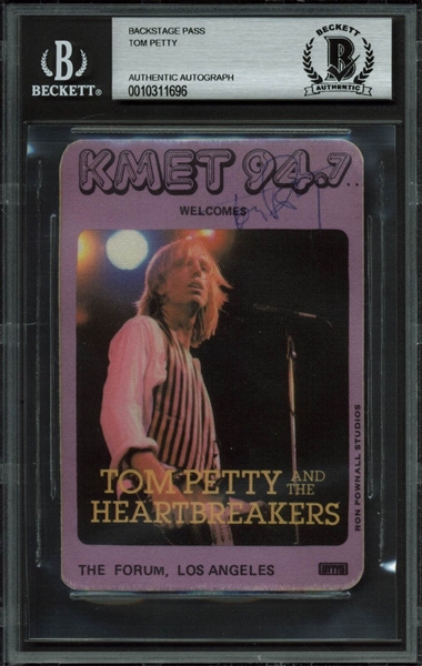 Tom Petty Signed 1981 Los Angeles Backstage Pass (BAS/Beckett Encapsulated)