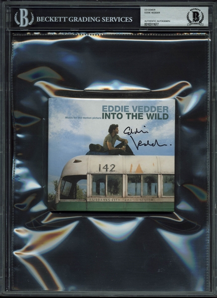 Eddie Vedder Signed "Into the Wild" Soundtrack CD Cover (BAS/Beckett Encapsulated)