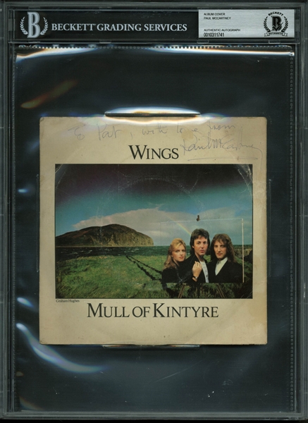 Wings: Paul McCartney Signed "Mull of Kintyre" 45 RPM Single Sleeve (BAS/Beckett Encapsulated)