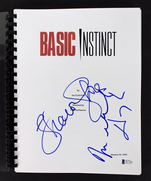 Michael Douglas & Sharon Stone Signed "Basic Instinct" Script (BAS/Beckett)