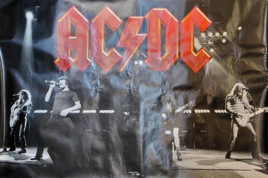 AC/DC: Angus & Malcolm Young Dual-Signed Poster (BAS/Beckett)