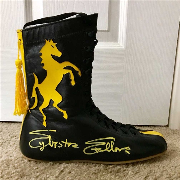 Rocky: Sylvester Stallone Signed "Rocky II" Custom Pro Style Boxing Shoe (Beckett/BAS Guaranteed)