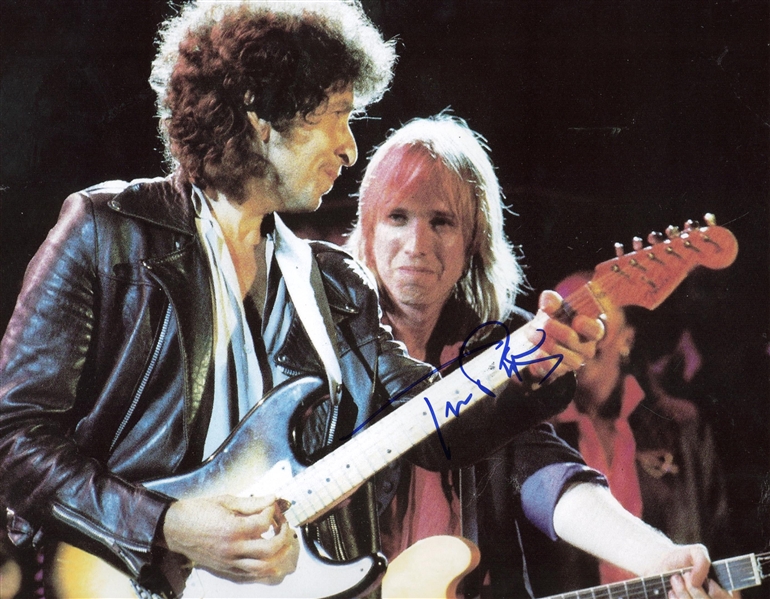 Tom Petty Signed 11" x 14" Color Photograph w/ Bob Dylan! (JSA)