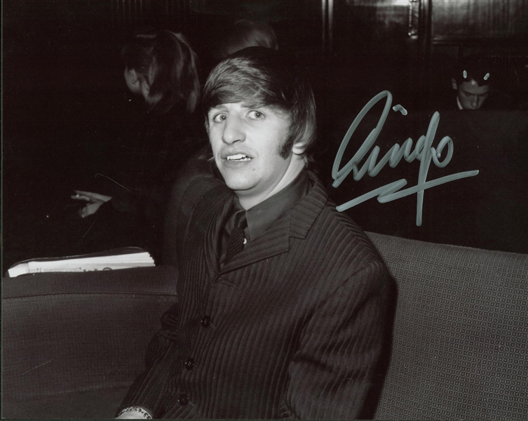 Ringo Starr Signed 8" x 10" Black & White Photograph w/ Sketch (Beckett/BAS)