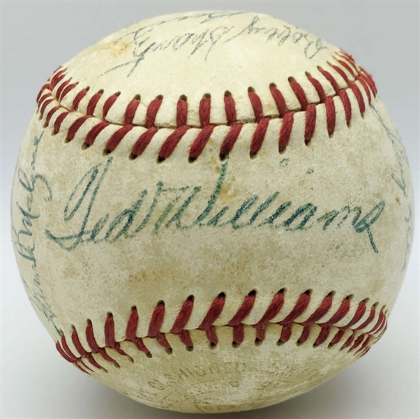 1957 AL All-Star Team Signed OAL Baseball w/ Williams, Mantle & Others! (JSA)