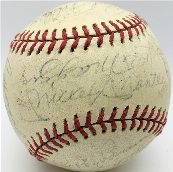 MLB Legends Vintage Signed OAL Baseball w/ Desirable DiMaggio/Mantle Sweet Spot! (JSA)