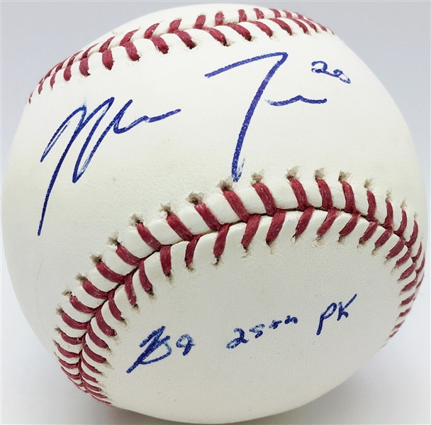 Mike Trout Rookie-Era Signed OML Baseball w/ "2009 25th Pick" Inscription (JSA)