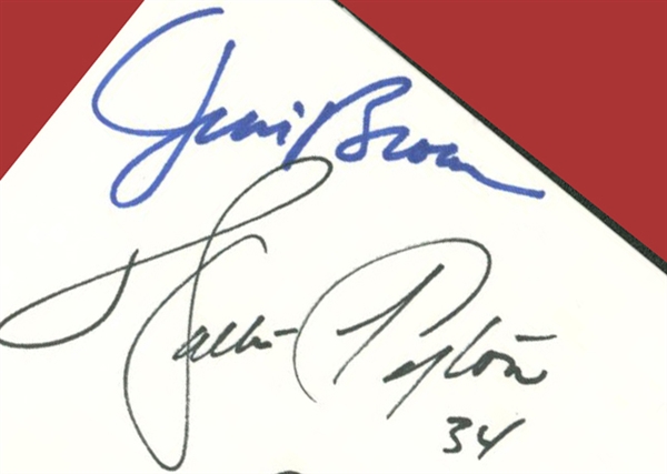 Running Back Legends: Walter Payton & Jim Brown Signed 1.5" x 2" Album Page (Beckett/BAS)