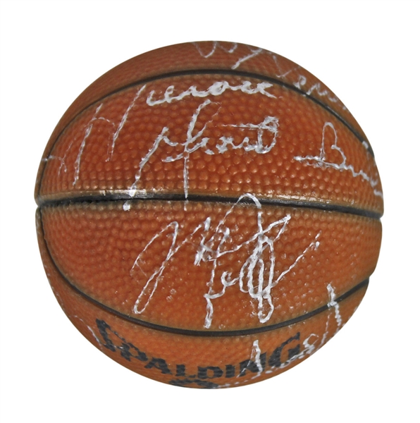 1990-91 NBA Champion Chicago Bulls Team-Signed Micro Basketball w/ Jordan, Pippen, and 9 More! (JSA)