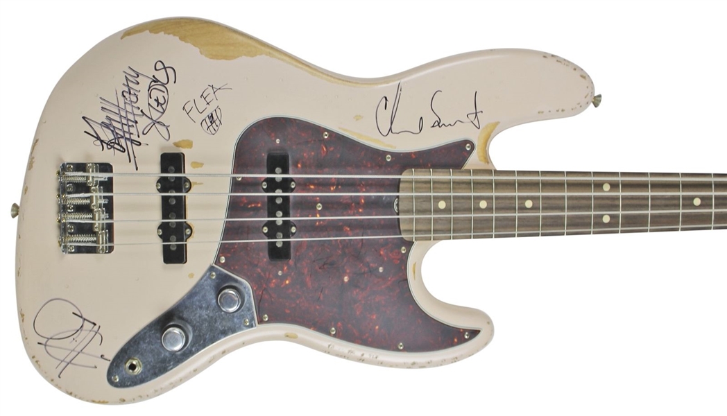 Red Hot Chili Peppers Rare Group Signed Fender Flea-Style Bass Guitar (BAS/Beckett)