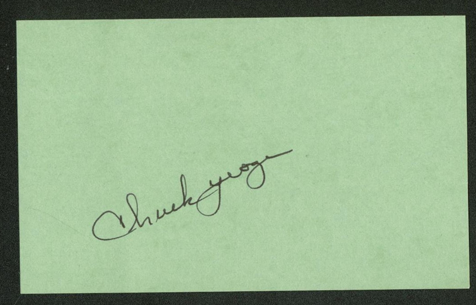 Chuck Yeager Signed 3" x 5" Album Page (Beckett/BAS Guaranteed)