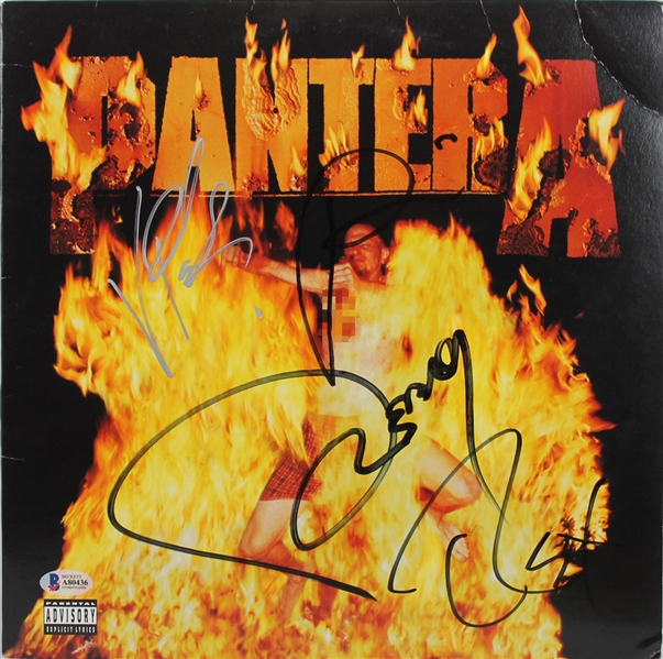 Pantera Rare Group Signed "Reinventing the Steel" Album with Dimebag Darrell! (BAS/Beckett)