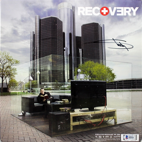 Eminem "Shady" Signed Record Album: "Recovery" (BAS/Beckett)